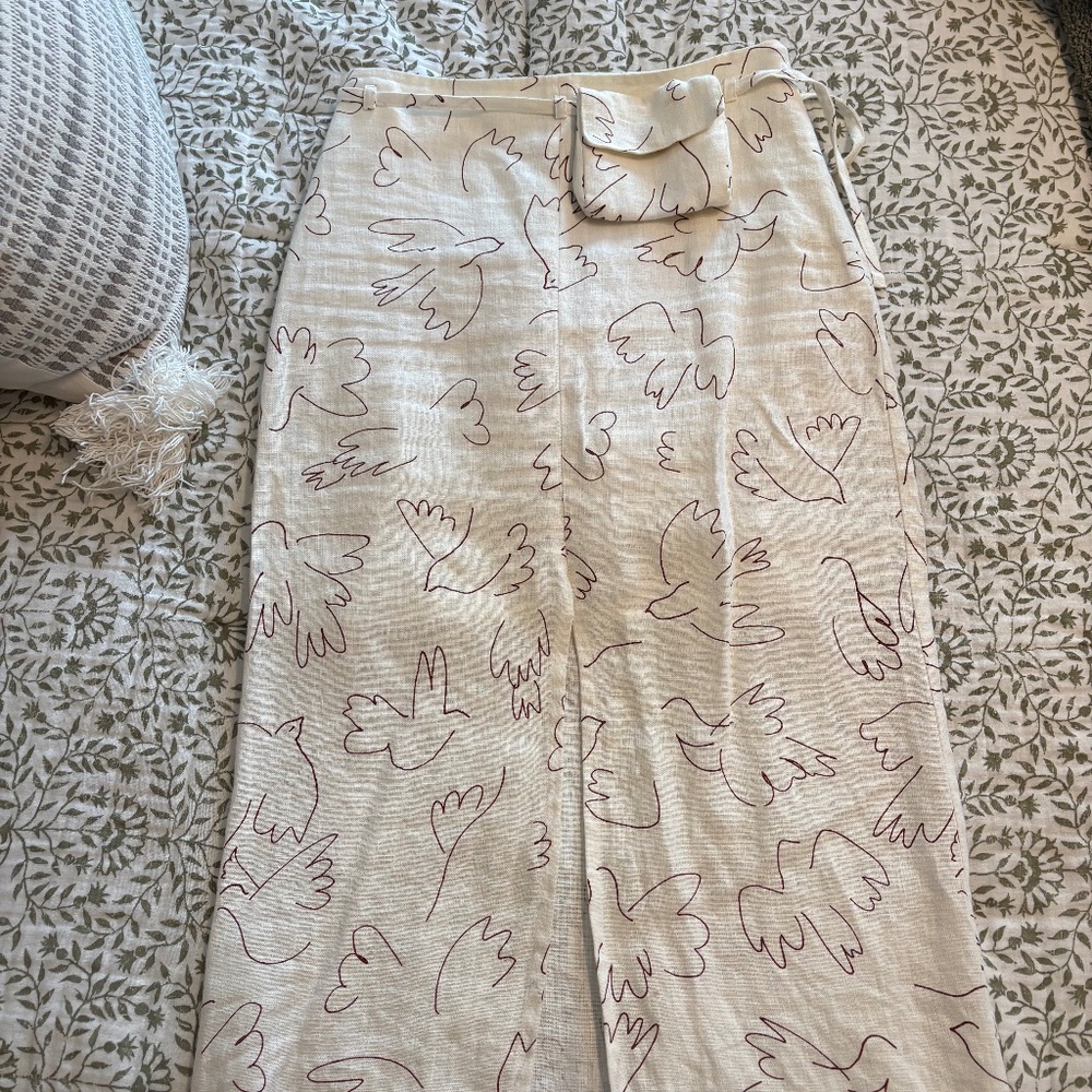 Paloma Wool Linen Midi Skirt with Coin Belt